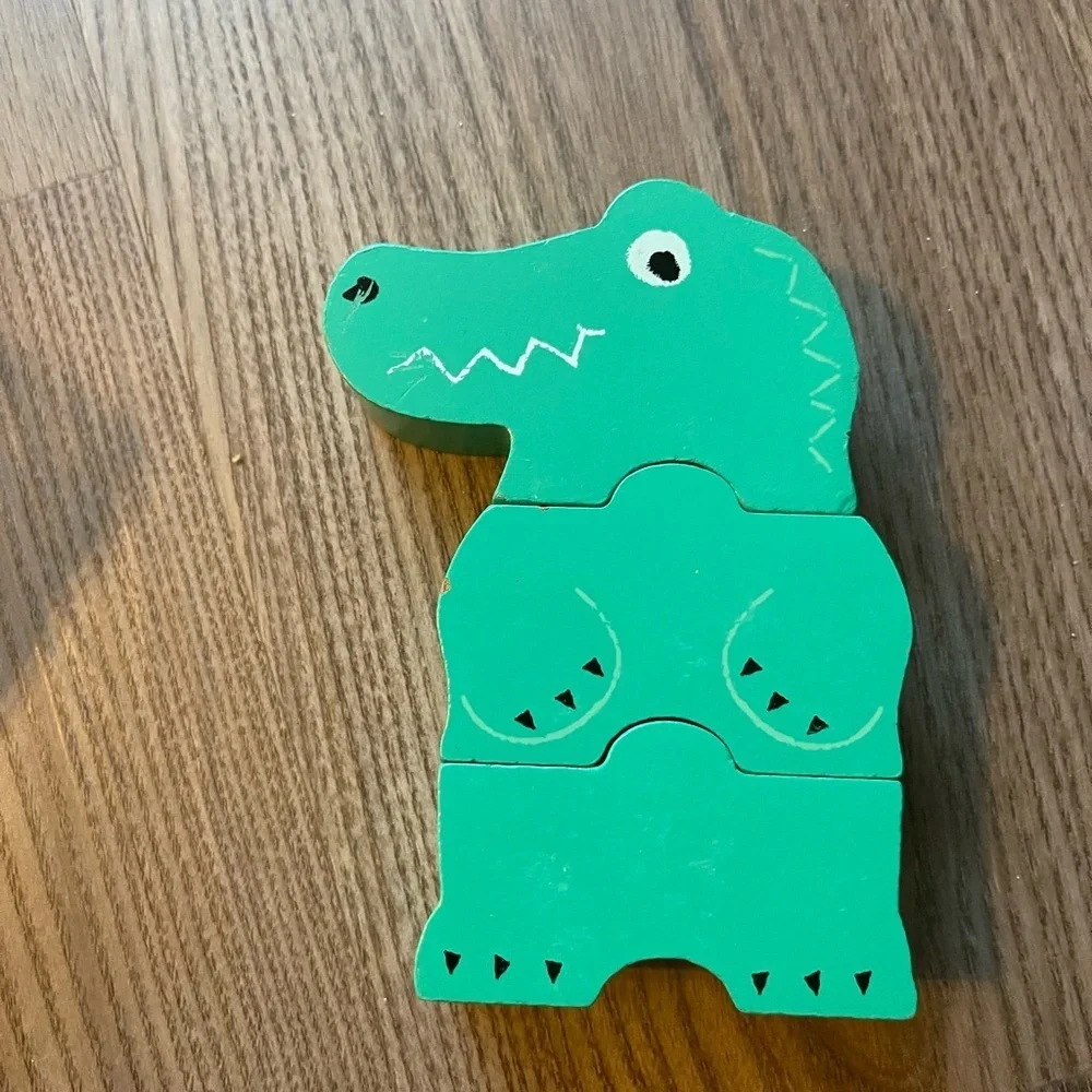 Tchibo German Wooden Animal Stacking Puzzle Montessori Natural Wood Toddler Toy